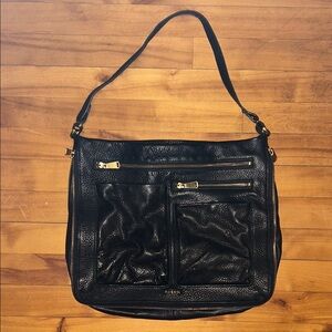 Fossil Black Leather Shoulder Bag